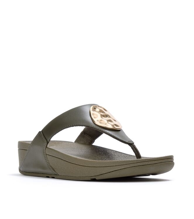 FitFlop lulu adornment toe-post sandals deep olive Direct leverbaar uit de webshop van www.meijerink-schoenen.nl/