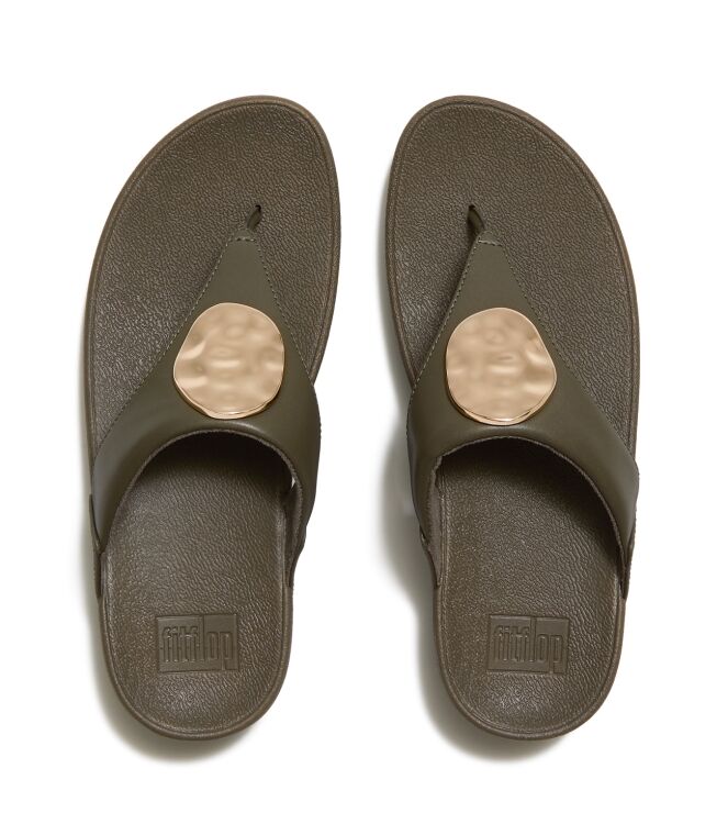 FitFlop lulu adornment toe-post sandals deep olive Direct leverbaar uit de webshop van www.meijerink-schoenen.nl/