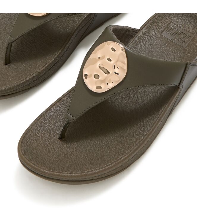 FitFlop lulu adornment toe-post sandals deep olive Direct leverbaar uit de webshop van www.meijerink-schoenen.nl/