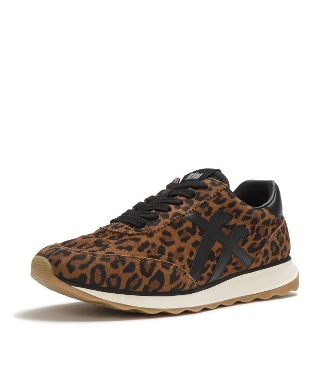 FitFlop retro-q ff suede leopard trainers tan/black Direct leverbaar uit de webshop van www.meijerink-schoenen.nl/