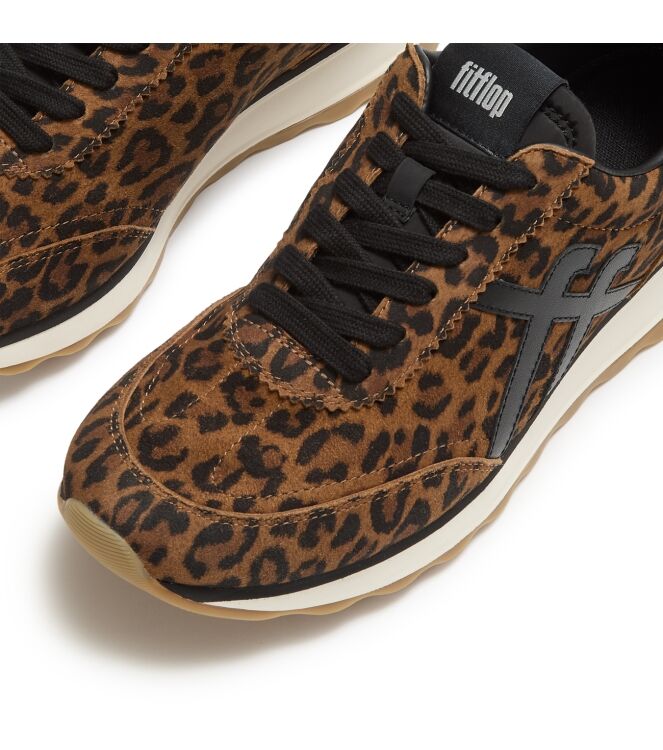 FitFlop retro-q ff suede leopard trainers tan/black Direct leverbaar uit de webshop van www.meijerink-schoenen.nl/