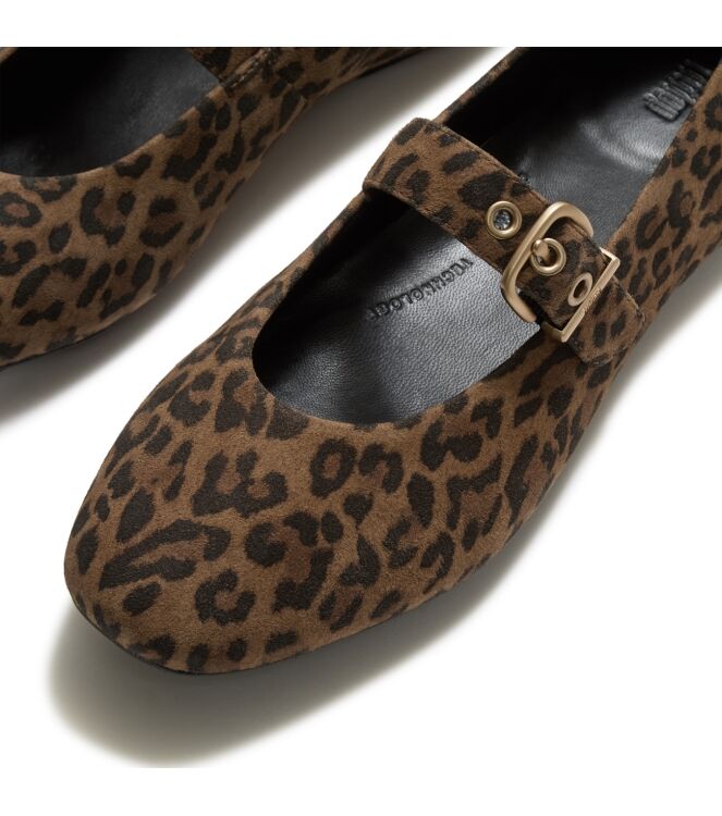 FitFlop delicato suede leopard mary janes tan/black Direct leverbaar uit de webshop van www.meijerink-schoenen.nl/