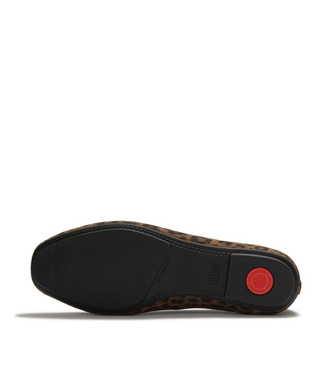 FitFlop delicato suede leopard ballerinas tan/black Direct leverbaar uit de webshop van www.meijerink-schoenen.nl/