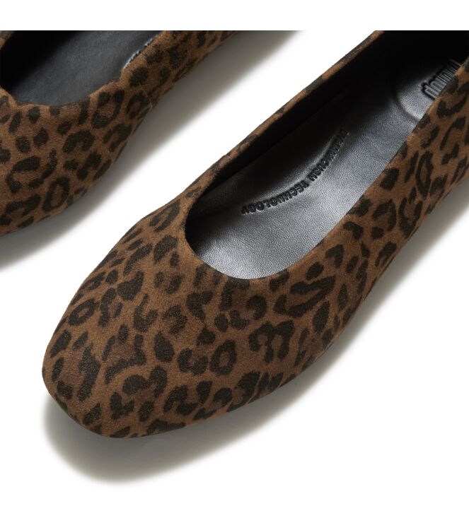 FitFlop delicato suede leopard ballerinas tan/black Direct leverbaar uit de webshop van www.meijerink-schoenen.nl/