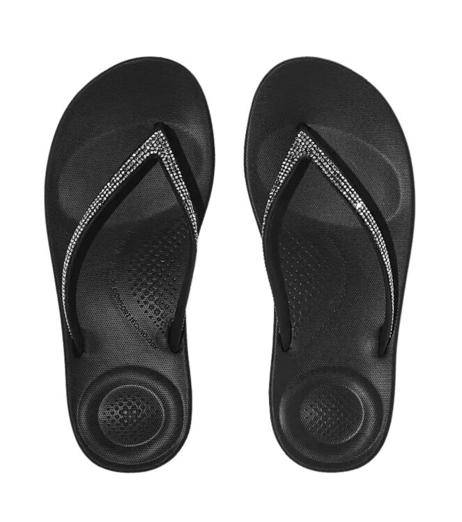FitFlop fitflop x keith haring iqushion button flip-flops black Direct leverbaar uit de webshop van www.meijerink-schoenen.nl/