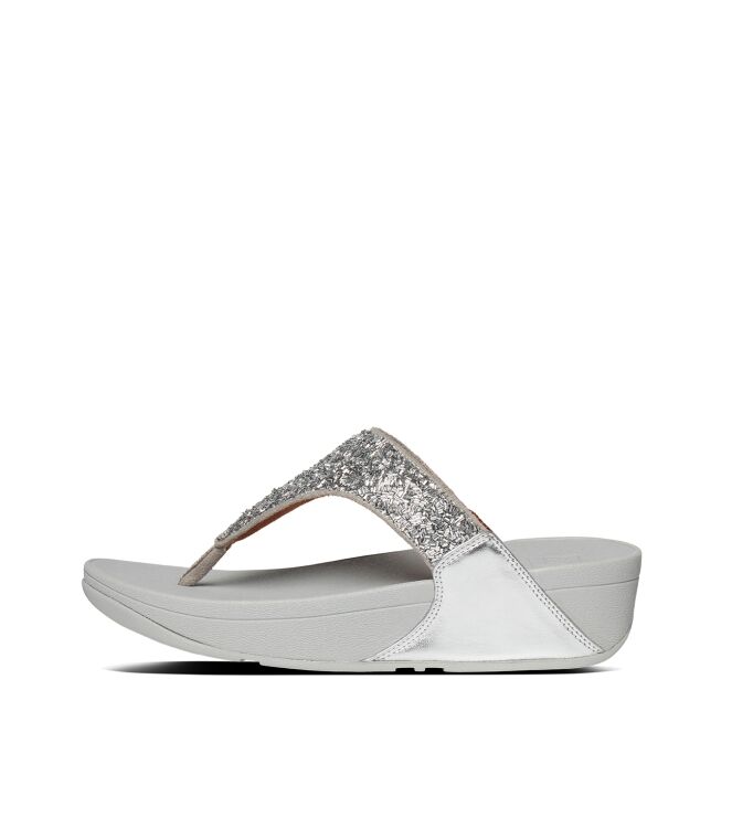FitFlop lulu shimmerfoil toe-thongs silver Direct leverbaar uit de webshop van www.meijerink-schoenen.nl/