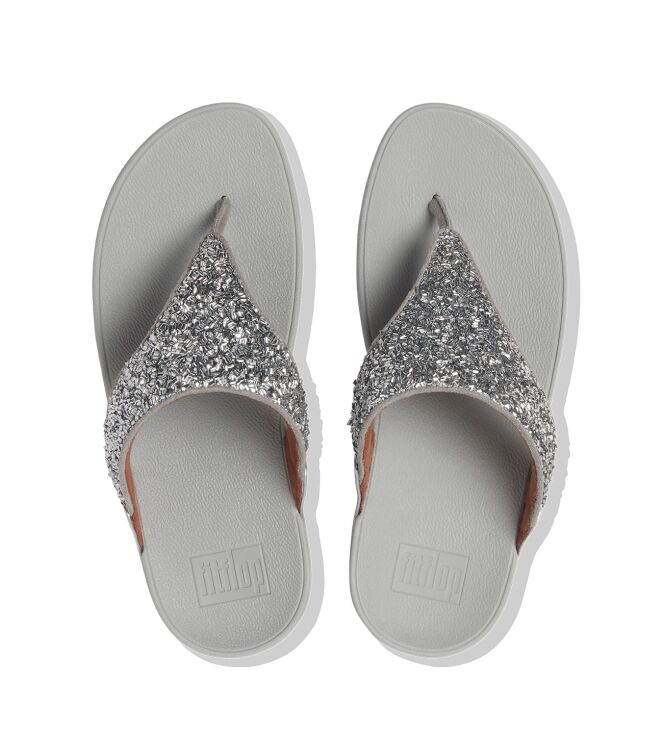 FitFlop lulu shimmerfoil toe-thongs silver Direct leverbaar uit de webshop van www.meijerink-schoenen.nl/