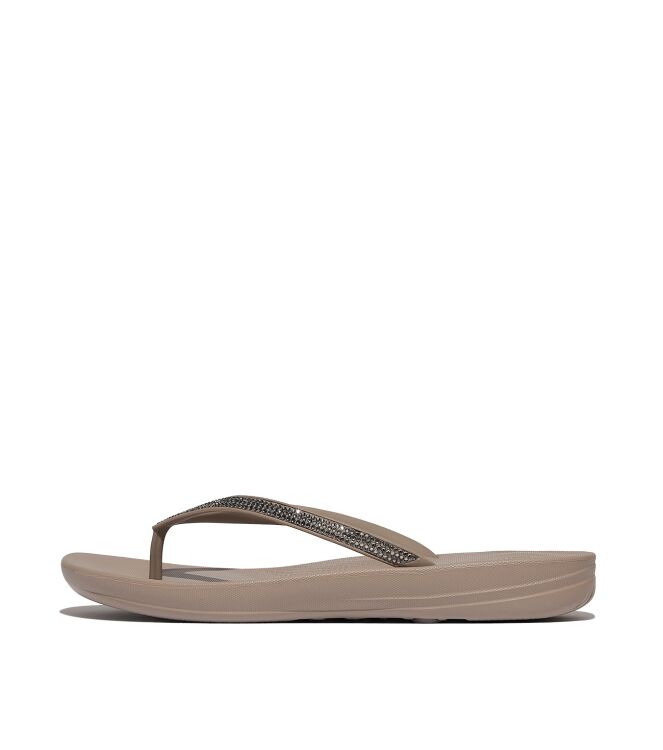 FitFlop iqushion ombre sparkle flip-flops on taupe/pewter Direct leverbaar uit de webshop van www.meijerink-schoenen.nl/