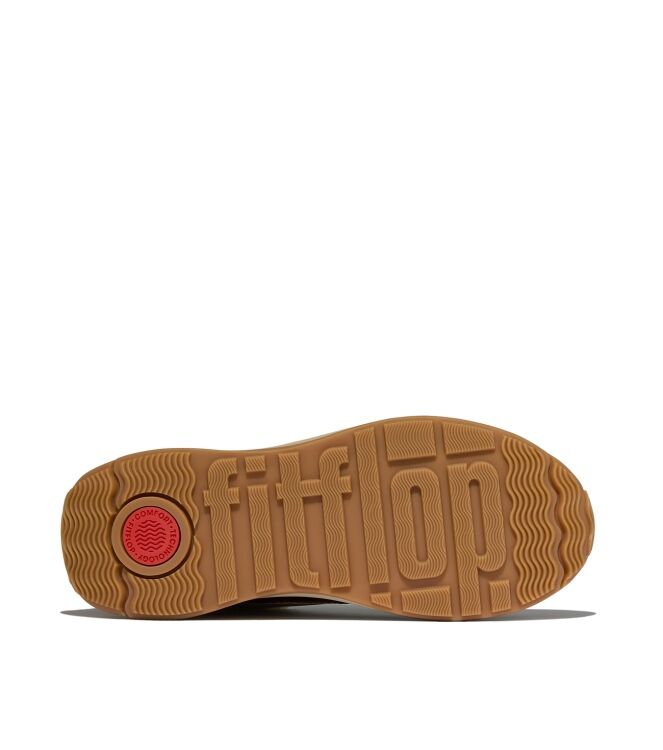 FitFlop f-mode flow shearling-mix sneakers deep tan/camel mix Direct leverbaar uit de webshop van www.meijerink-schoenen.nl/