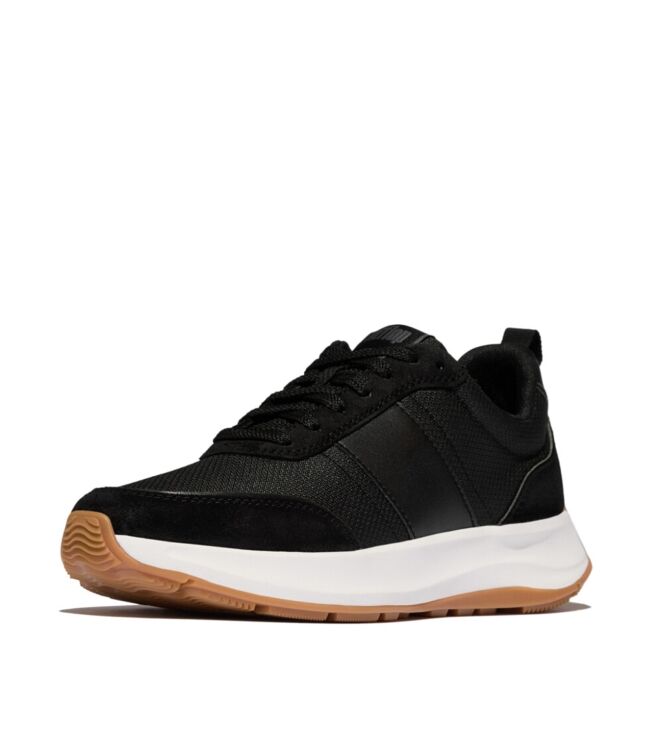 FitFlop f-mode flow suede-mix flatform sneakers black Direct leverbaar uit de webshop van www.meijerink-schoenen.nl/