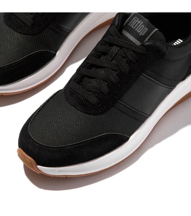 FitFlop f-mode flow suede-mix flatform sneakers black Direct leverbaar uit de webshop van www.meijerink-schoenen.nl/