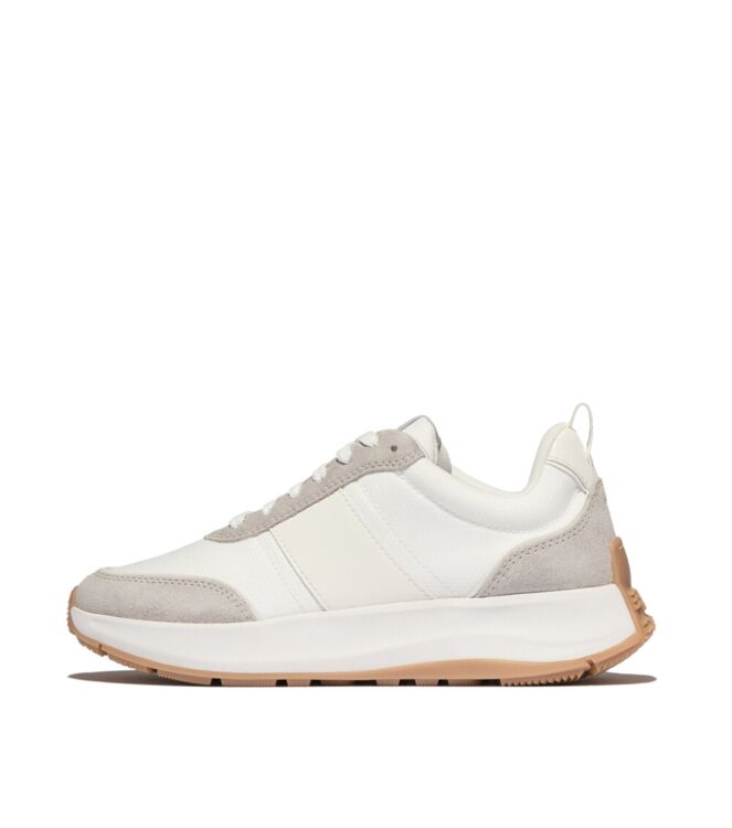 FitFlop f-mode flow suede-mix flatform sneakers urban white/ Direct leverbaar uit de webshop van www.meijerink-schoenen.nl/