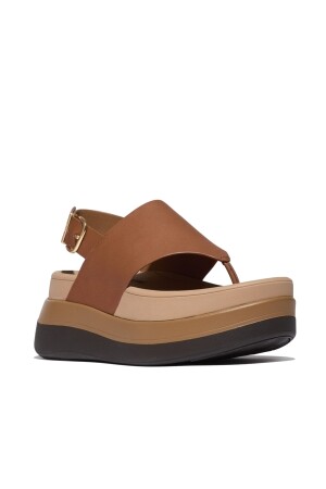 FitFlop F-Mode Stack Leather Back-Strap Toe-Post Sandals 