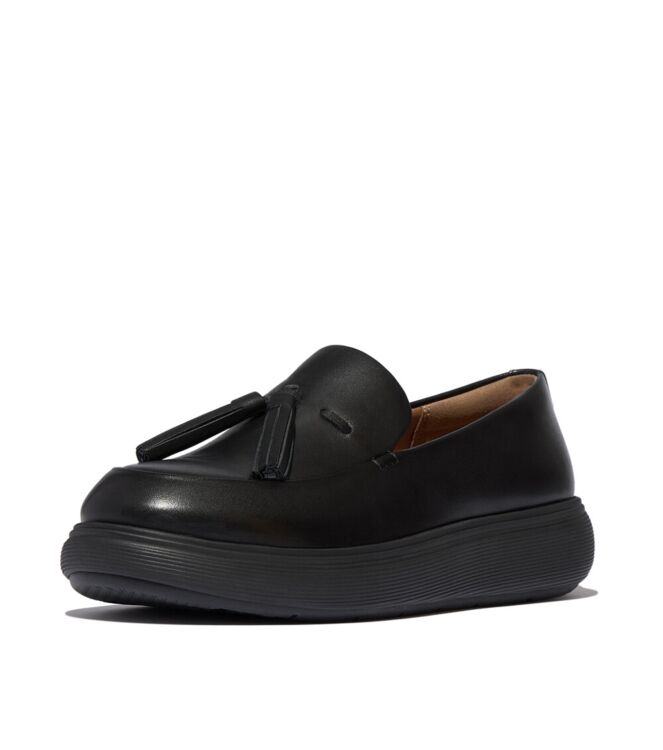 FitFlop iq-comff tassel leather loafers all black Direct leverbaar uit de webshop van www.meijerink-schoenen.nl/