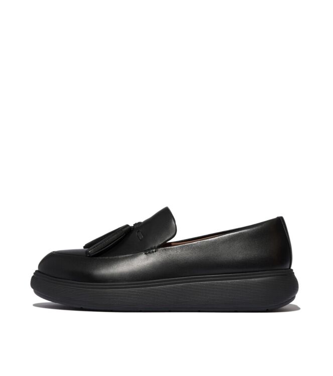FitFlop iq-comff tassel leather loafers all black Direct leverbaar uit de webshop van www.meijerink-schoenen.nl/
