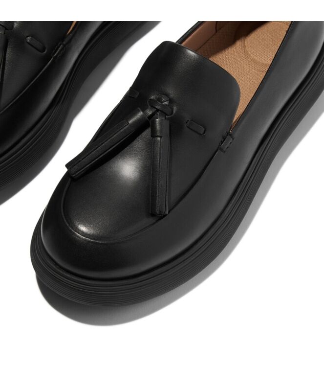 FitFlop iq-comff tassel leather loafers all black Direct leverbaar uit de webshop van www.meijerink-schoenen.nl/