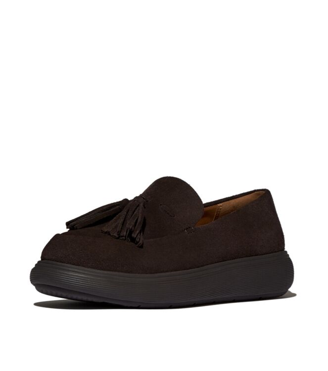 FitFlop iq-comff tassel suede loafers chocolate brown Direct leverbaar uit de webshop van www.meijerink-schoenen.nl/
