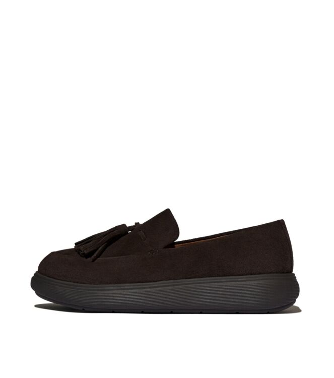 FitFlop iq-comff tassel suede loafers chocolate brown Direct leverbaar uit de webshop van www.meijerink-schoenen.nl/