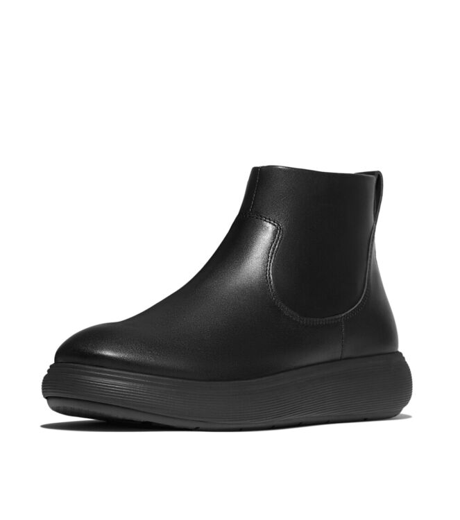 FitFlop iq-comff leather zip ankle boots all black Direct leverbaar uit de webshop van www.meijerink-schoenen.nl/