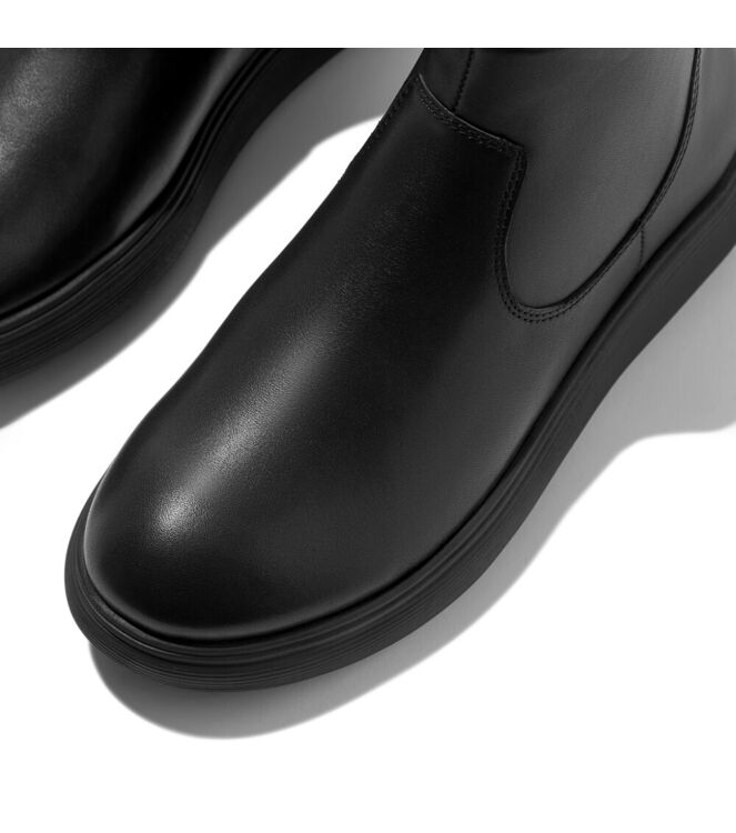 FitFlop iq-comff leather zip ankle boots all black Direct leverbaar uit de webshop van www.meijerink-schoenen.nl/