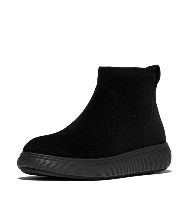 FitFlop iq-comff suede zip ankle boots all black Direct leverbaar uit de webshop van www.meijerink-schoenen.nl/