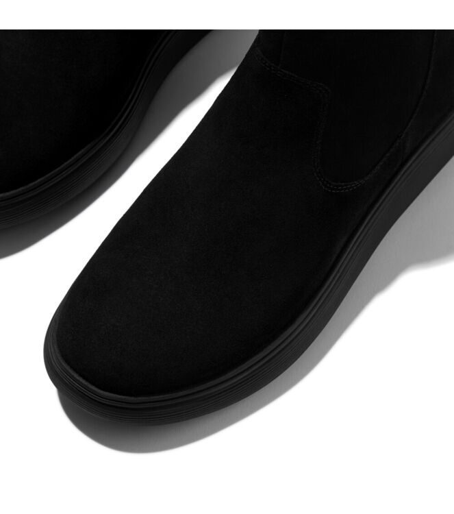 FitFlop iq-comff suede zip ankle boots all black Direct leverbaar uit de webshop van www.meijerink-schoenen.nl/