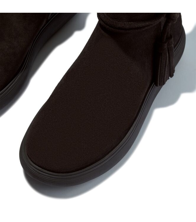 FitFlop iq-comff tassel suede short boots chocolate brown Direct leverbaar uit de webshop van www.meijerink-schoenen.nl/