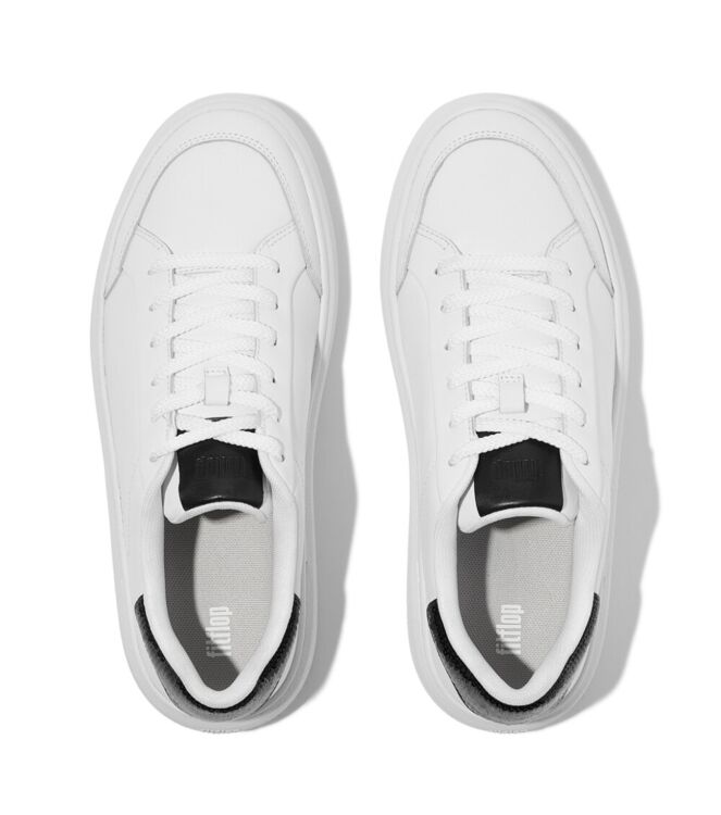 FitFlop rtg sequin-backtab leather sneakers urban white/black Direct leverbaar uit de webshop van www.meijerink-schoenen.nl/