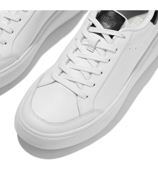 FitFlop rtg sequin-backtab leather sneakers urban white/black Direct leverbaar uit de webshop van www.meijerink-schoenen.nl/