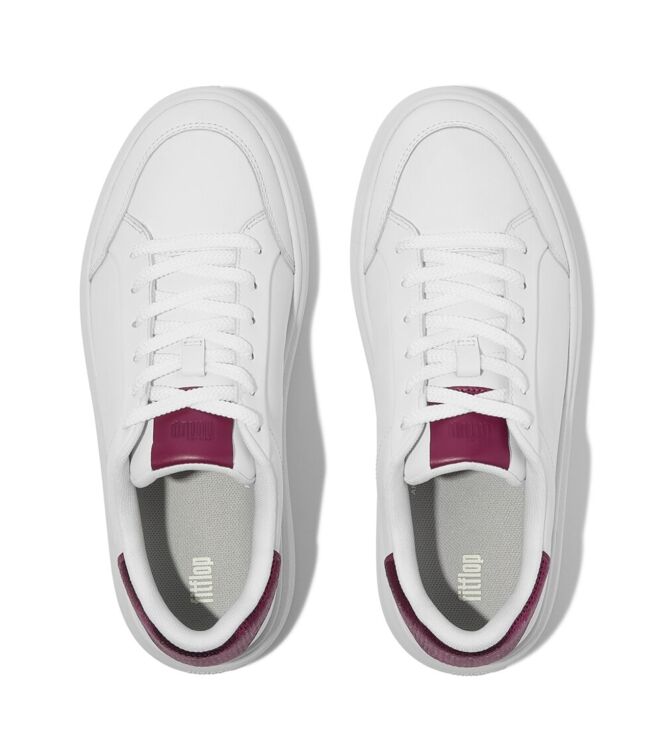 FitFlop rtg sequin-backtab leather sneakers urban white/ruby Direct leverbaar uit de webshop van www.meijerink-schoenen.nl/