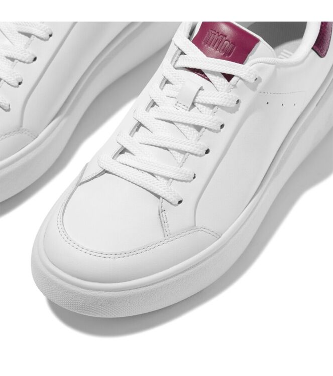 FitFlop rtg sequin-backtab leather sneakers urban white/ruby Direct leverbaar uit de webshop van www.meijerink-schoenen.nl/