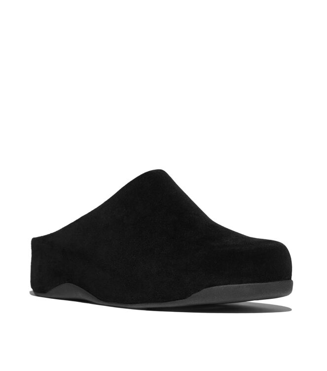 FitFlop shuv suede clogs all black Direct leverbaar uit de webshop van www.meijerink-schoenen.nl/