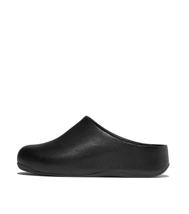 FitFlop shuv tumbled-leather clogs all black Direct leverbaar uit de webshop van www.meijerink-schoenen.nl/