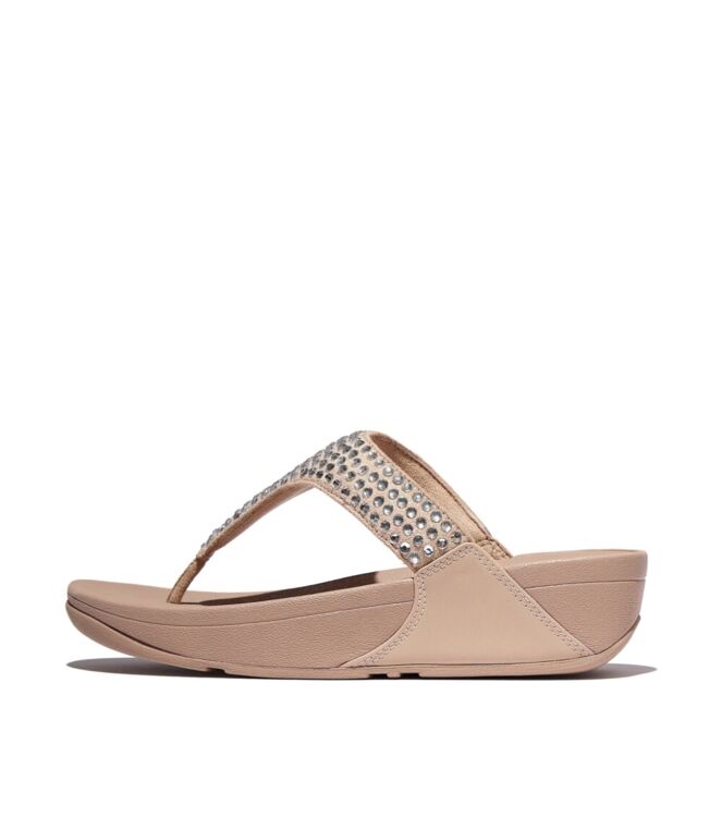 FitFlop lulu maxi-crystal toe-post sandals classic beige Direct leverbaar uit de webshop van www.meijerink-schoenen.nl/