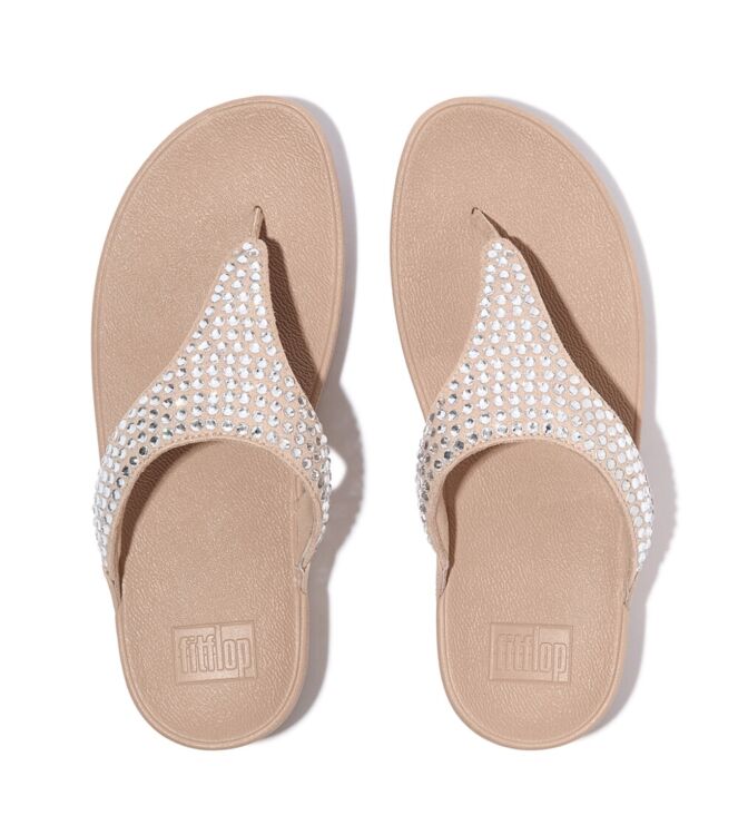 FitFlop lulu maxi-crystal toe-post sandals classic beige Direct leverbaar uit de webshop van www.meijerink-schoenen.nl/