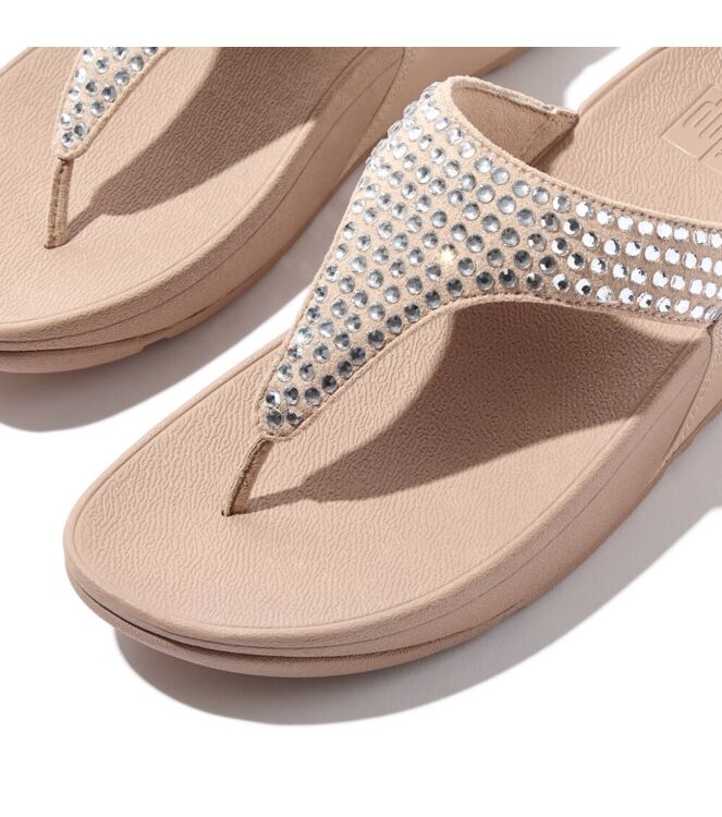 FitFlop lulu maxi-crystal toe-post sandals classic beige Direct leverbaar uit de webshop van www.meijerink-schoenen.nl/