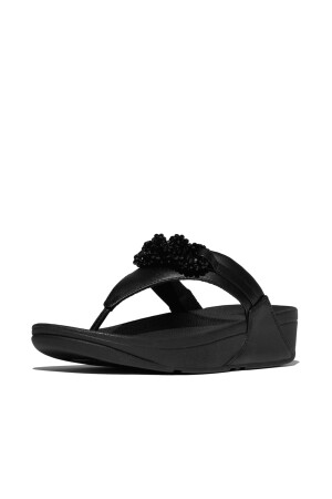 FitFlop Lulu Beaded-Chain Leather Toe-Post Sandals 