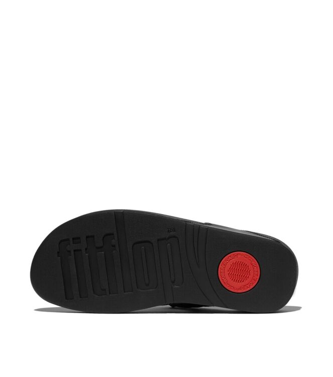 FitFlop lulu beaded-chain leather toe-post sandals black Direct leverbaar uit de webshop van www.meijerink-schoenen.nl/