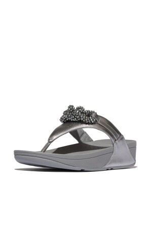 FitFlop Lulu Beaded-Chain Leather Toe-Post Sandals 