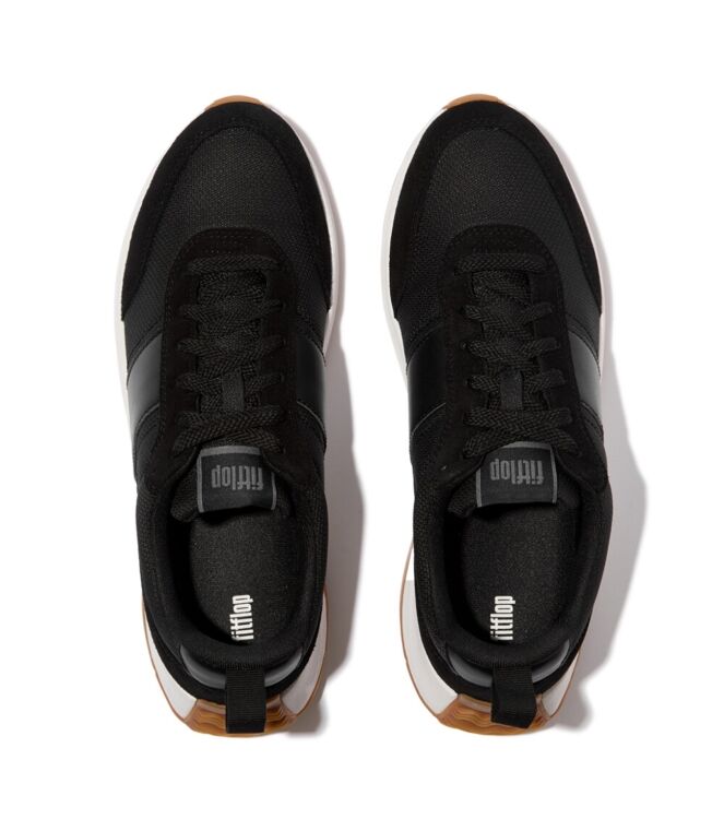 FitFlop f-mode flow mens suede-mix sneakers black Direct leverbaar uit de webshop van www.meijerink-schoenen.nl/