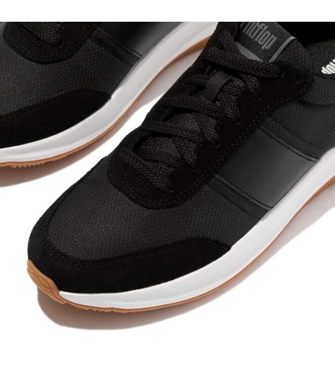 FitFlop f-mode flow mens suede-mix sneakers black Direct leverbaar uit de webshop van www.meijerink-schoenen.nl/