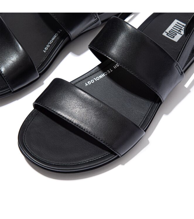 FitFlop gracie leather back-strap sandals all black Direct leverbaar uit de webshop van www.meijerink-schoenen.nl/