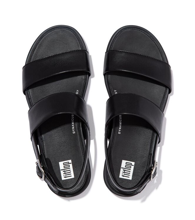 FitFlop gracie leather back-strap sandals all black Direct leverbaar uit de webshop van www.meijerink-schoenen.nl/