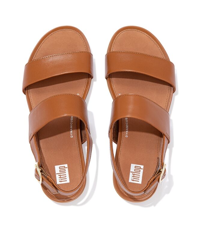 FitFlop<sup>TM</sup> gracie leather back-strap sandals light tan Direct leverbaar uit de webshop van www.meijerink-schoenen.nl/