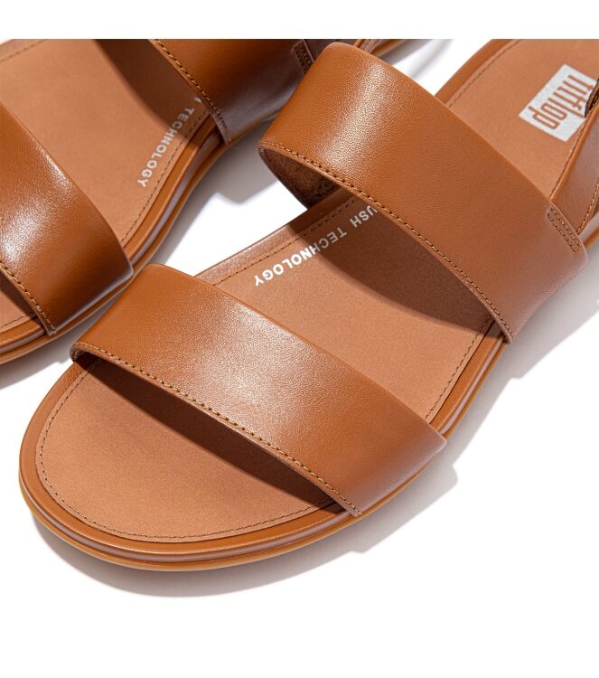 FitFlop<sup>TM</sup> gracie leather back-strap sandals light tan Direct leverbaar uit de webshop van www.meijerink-schoenen.nl/