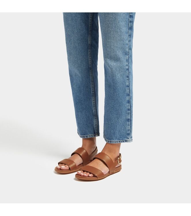 FitFlop<sup>TM</sup> gracie leather back-strap sandals light tan Direct leverbaar uit de webshop van www.meijerink-schoenen.nl/