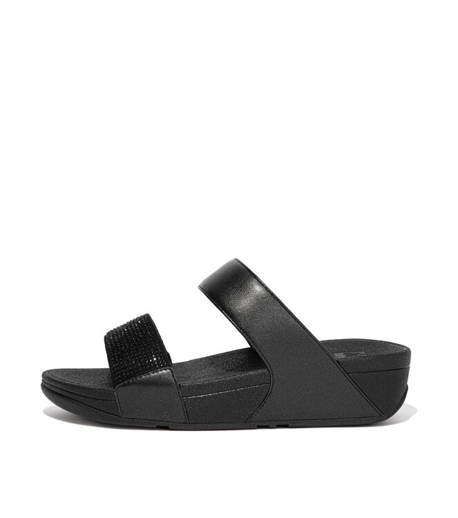 FitFlop lulu slide - hotfix all black Direct leverbaar uit de webshop van www.meijerink-schoenen.nl/