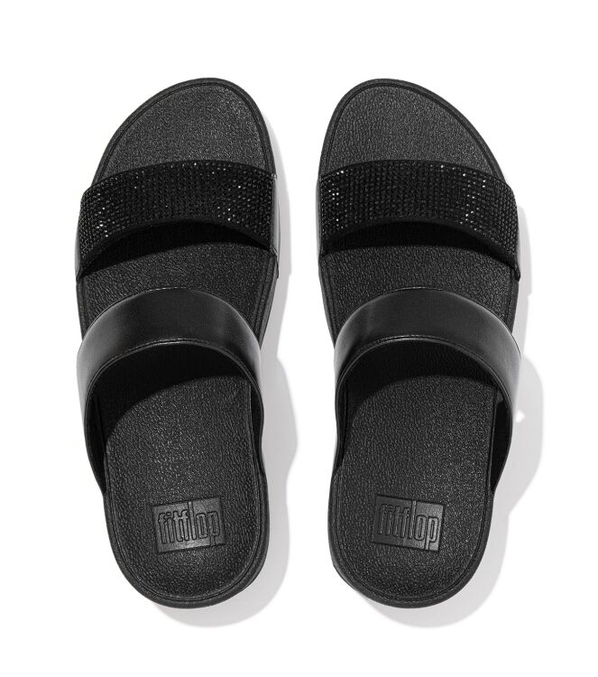 FitFlop lulu slide - hotfix all black Direct leverbaar uit de webshop van www.meijerink-schoenen.nl/