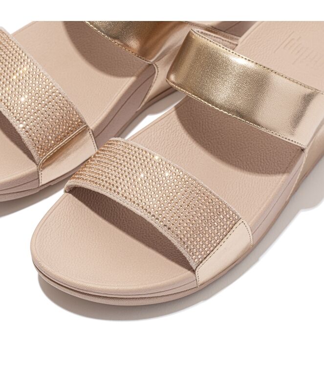 FitFlop lulu slide - hotfix rose gold Direct leverbaar uit de webshop van www.meijerink-schoenen.nl/