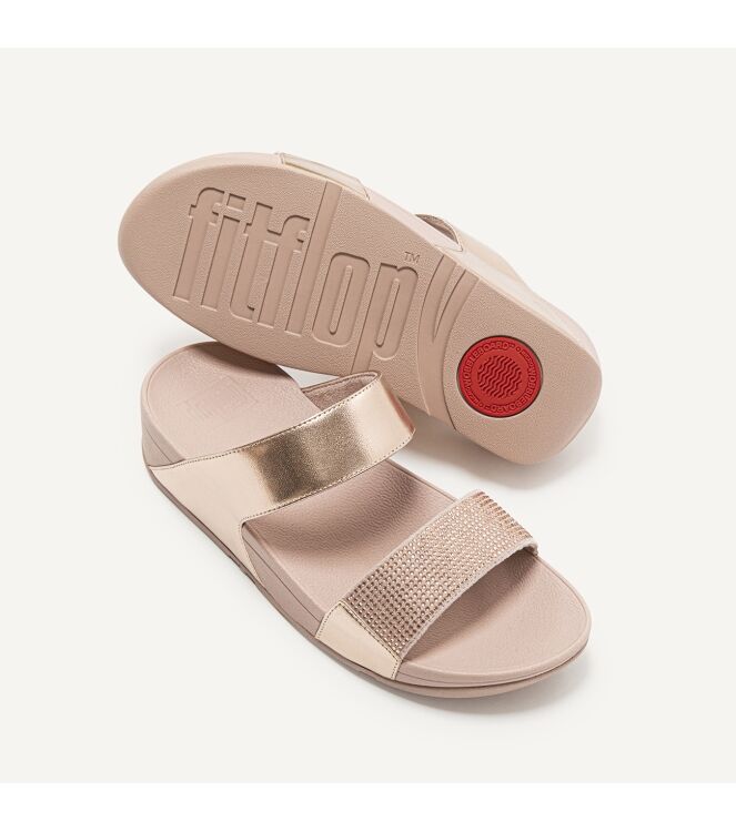 FitFlop lulu slide - hotfix rose gold Direct leverbaar uit de webshop van www.meijerink-schoenen.nl/
